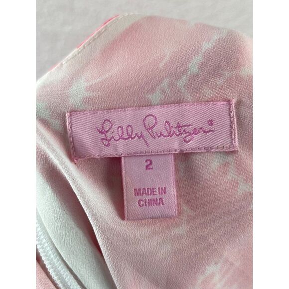Lilly Pulitzer Show Your Stripes Zebra Print Posey Silk Dress Splash Pink Size 2 - Picture 10 of 13